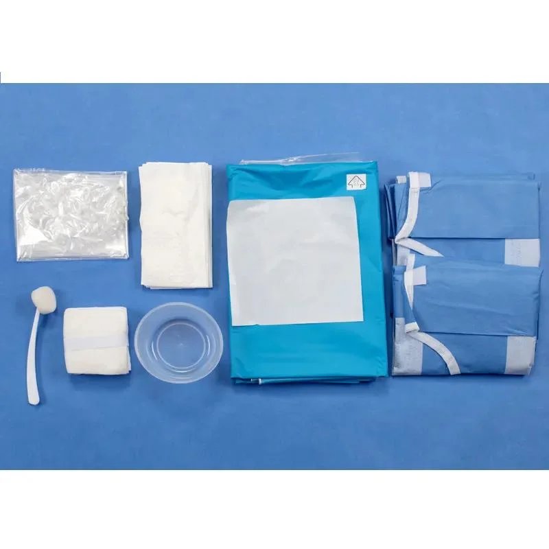 Angiografía Cirugía de un solo uso estéril paquete quirúrgico desechables cortinas quirúrgicas Y batas paquete quirúrgico desechable