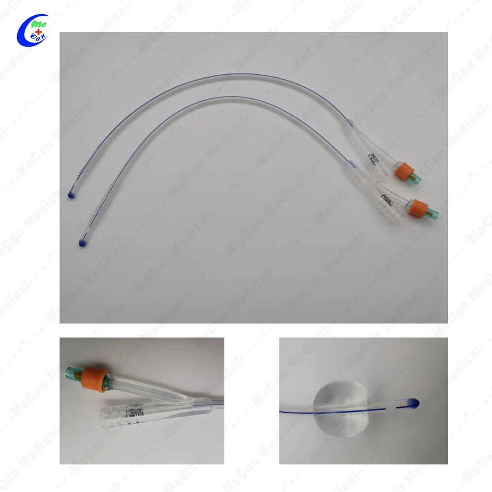 Venta caliente Silicio 16 Fr orina recubiertos de silicona 10 cm sonda de Foley