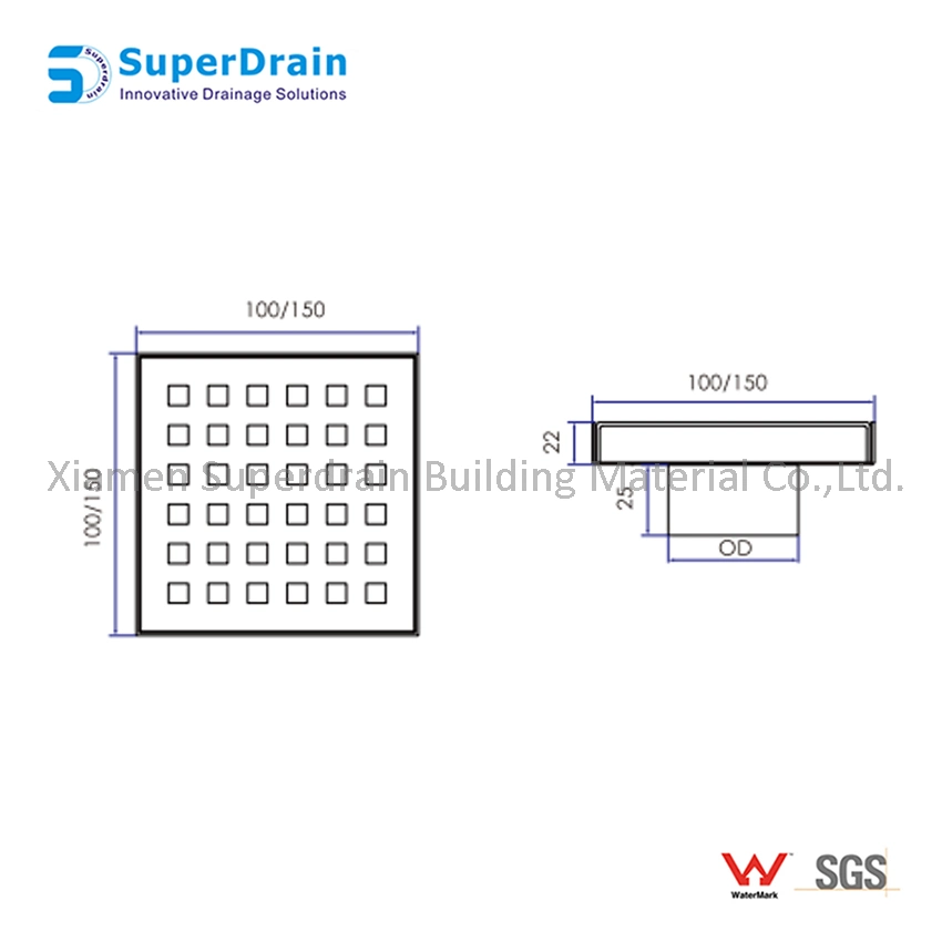 Xiamen de alta calidad Square sus Baño Tipo moderno de suelo de desecho