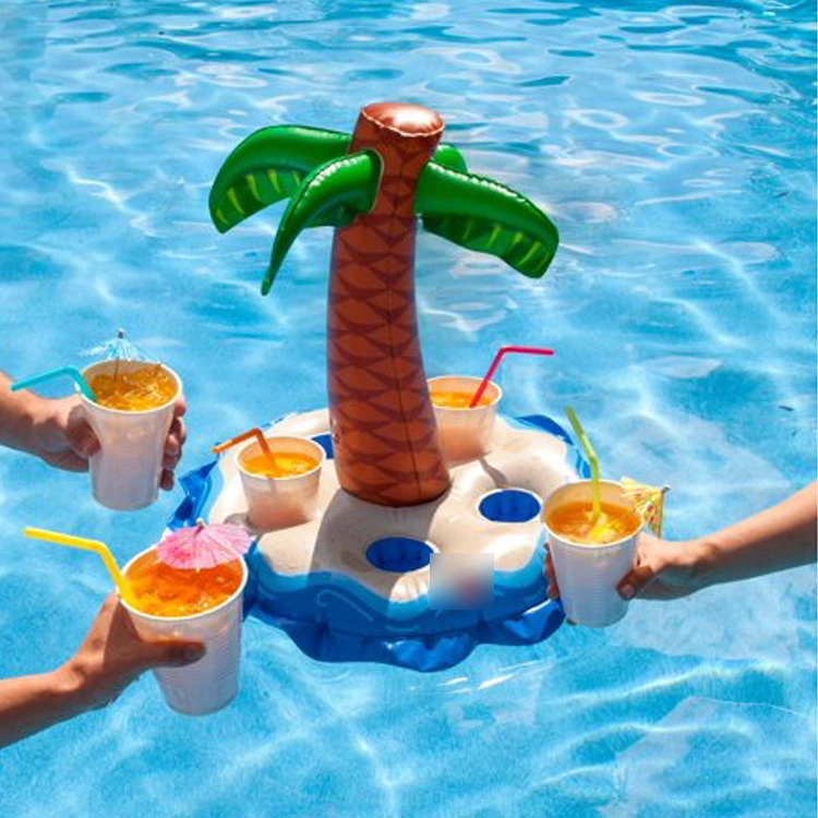 Pool Beach Parties Inflatable Palm Tree Multi Drink Holder