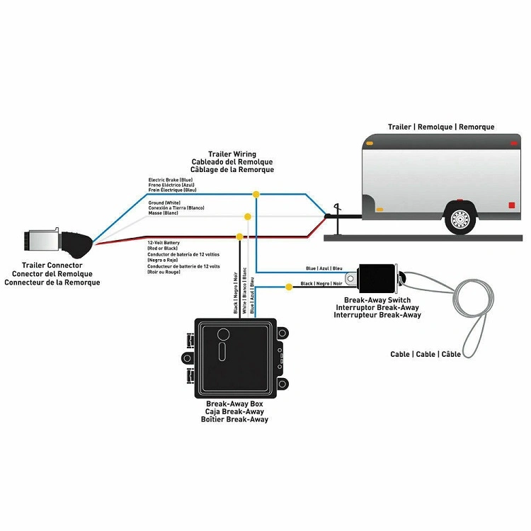 Interruptor de desconexión de seguridad para frenos de remolque eléctricos Caravana Camper Brakeaway