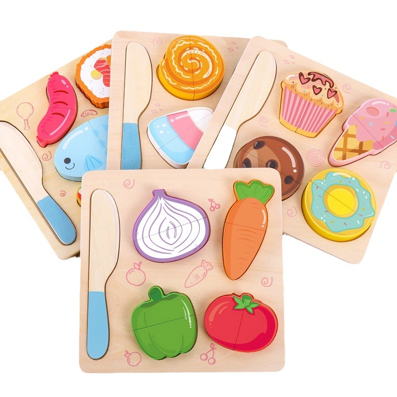 Holzspiel Essen für Kinder Küche Schneiden Früchte Spielzeug für Kleinkinder vorgeben Gemüse Geschenk für Jungen Mädchen pädagogische Spielzeug mit Magnet