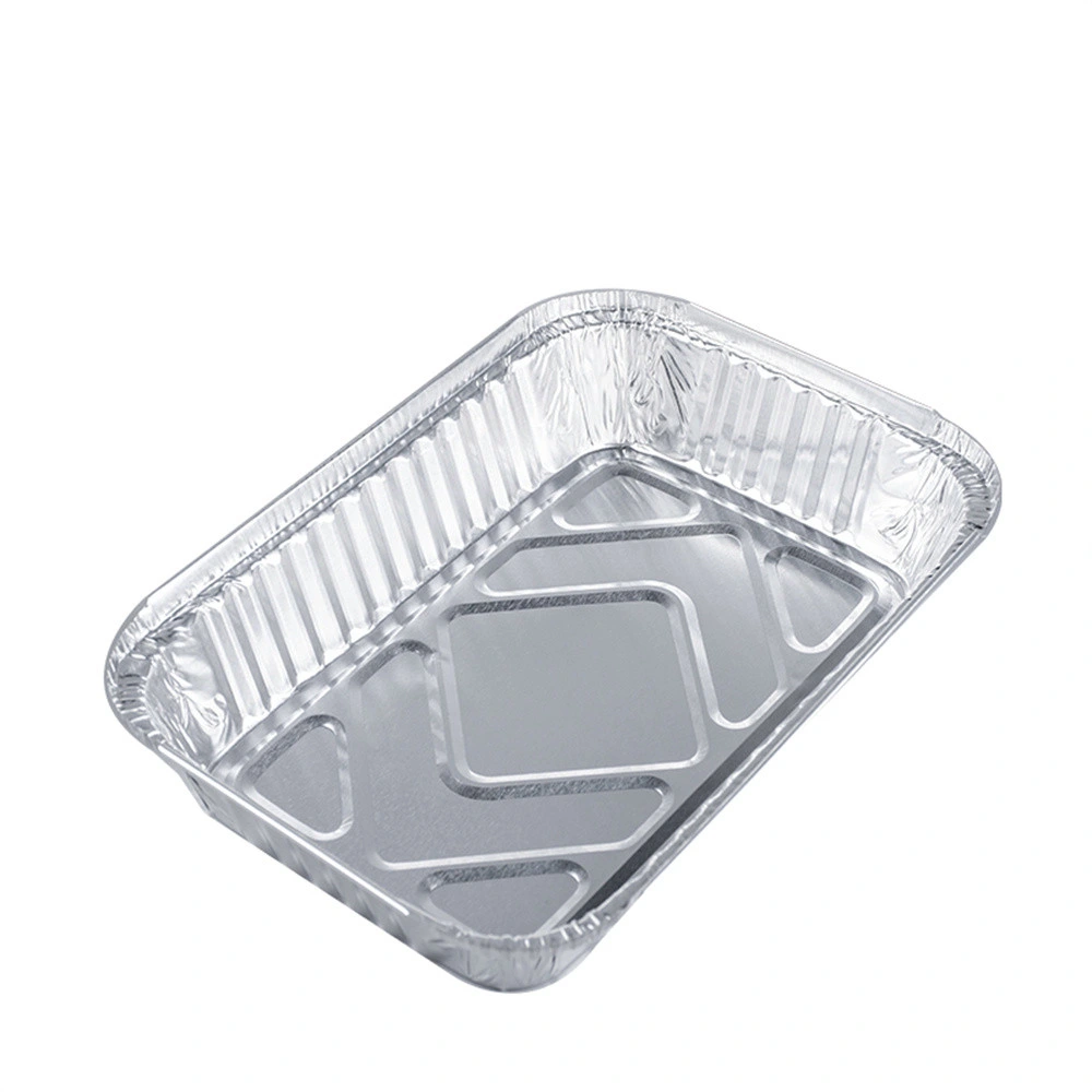 Factory Price 800ml Rectangle Disposable Aluminum Foil Container with Lids