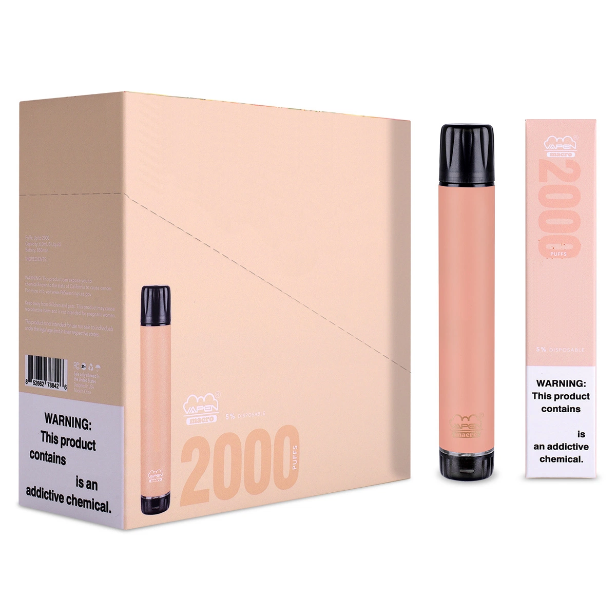 Vapen Macro OEM بالجملة_Cig Portable vaporizer 2000 أطواق قابلة للاستخدام E طقم البداية من طقم السجائر الإضافي E-Cigarette 2000 Putff Bar