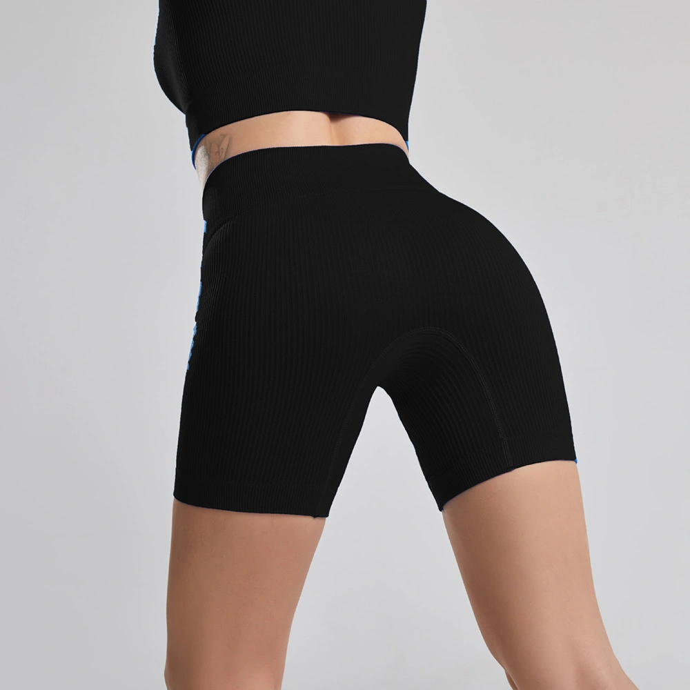 Amazon Hot Sale Seamless Knitting High Waist Hip Lift Women's Yoga Fitness Shorts