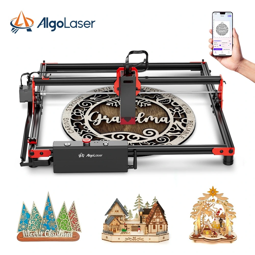 Algolaser DIY Kit Laser Cutter and Laser Engraver for Wood, Black Acrylic, Metal.