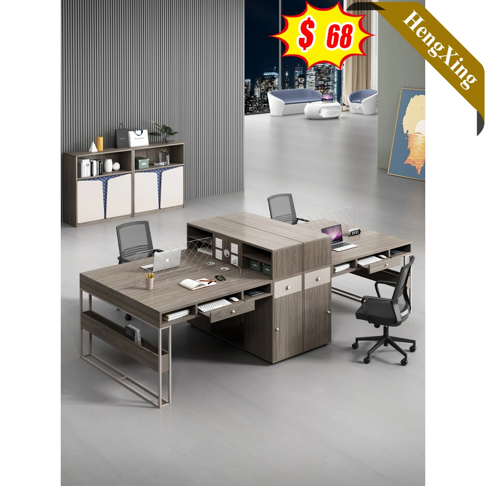 Latest Fashion Wooden Office Furniture Free Combination Workstation 4 Person Office Partition