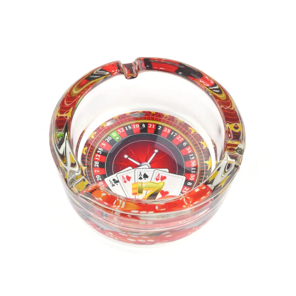 Jl-005s Glass Cartoon Ashtray Portable Handmade Cigarette Ash Holder 85mm Ashtray Round Custom Logo Ashtray