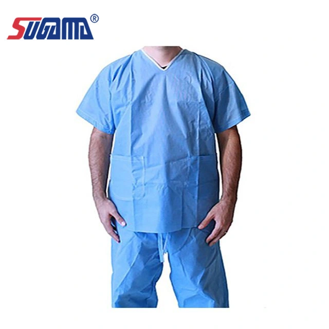 Disposable Anti Static Anti Water PP Collar Nurse Scrub Suits Uniforms