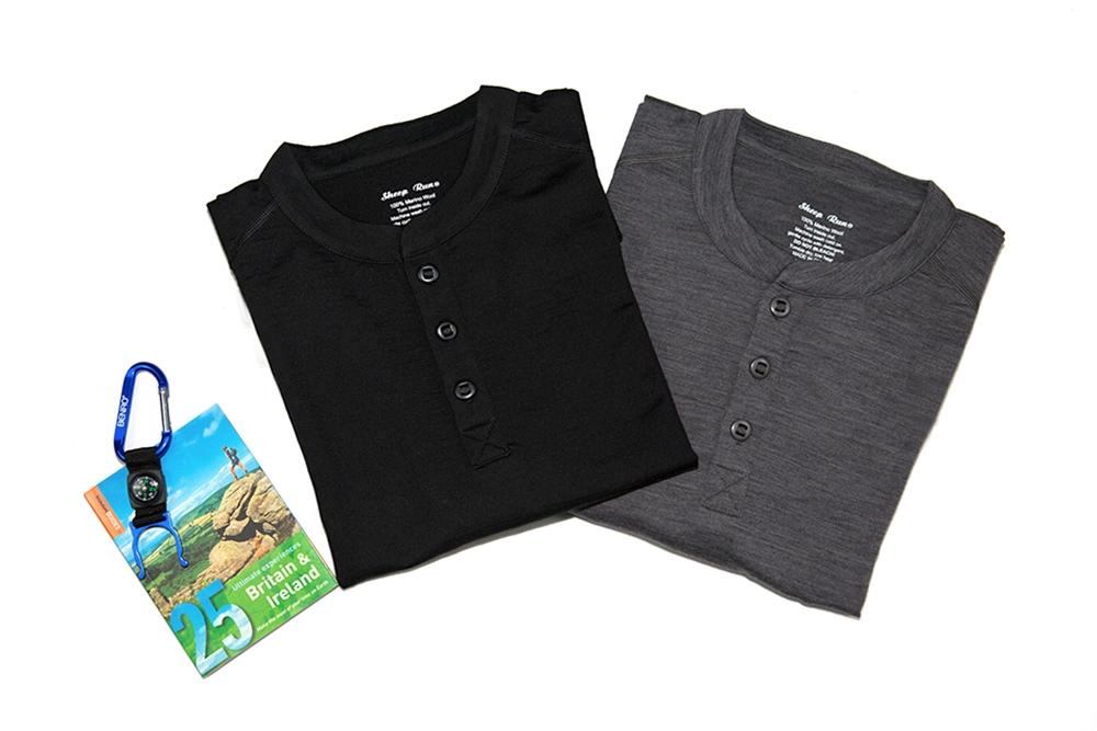 Merino Clothing Men&prime; S 100% Merino Wool Casual Long Sleeve Base Layer Henley Shirt