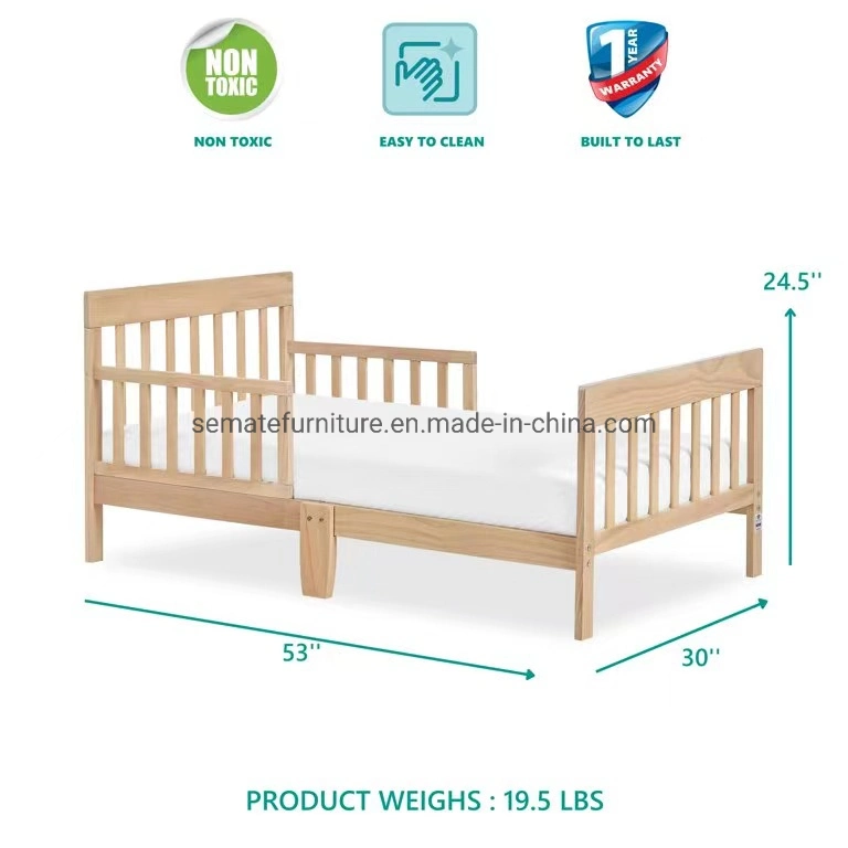 Factory Custom Design Kids Furniture Wooden Bed Frame Kids Toddler Bed with Safety Rail