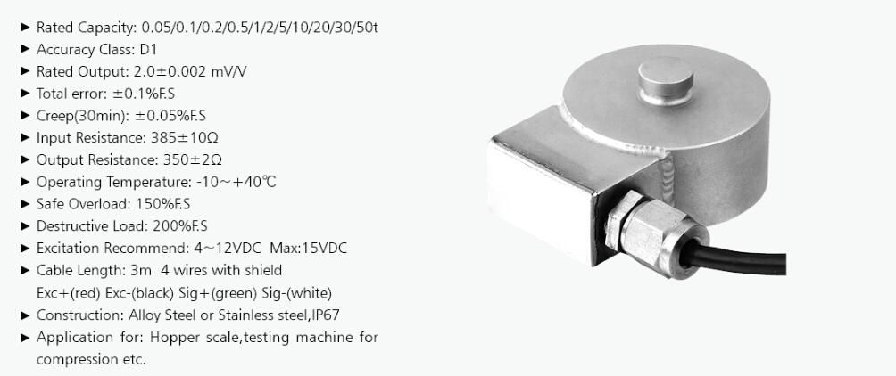 Miniature Button Structure Weighing Transducer Load Cell for Truck Scale