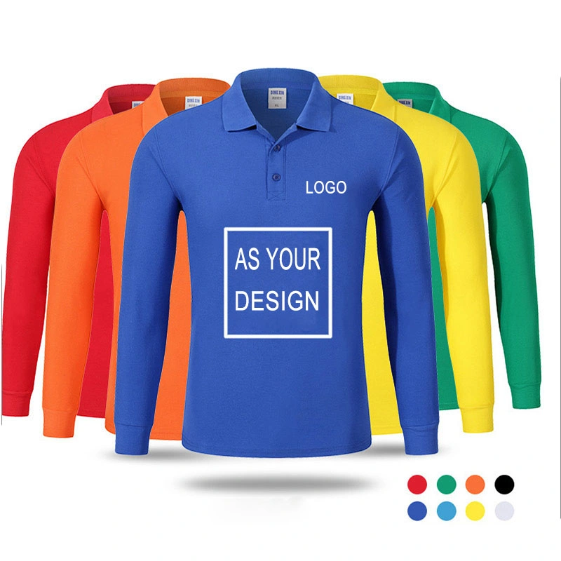 2023 Wholesale Sublimation T Shirt Men S Women's Custom Logo Printing Embroidery Long Sleeve Plain Work Golf Polo Shirt