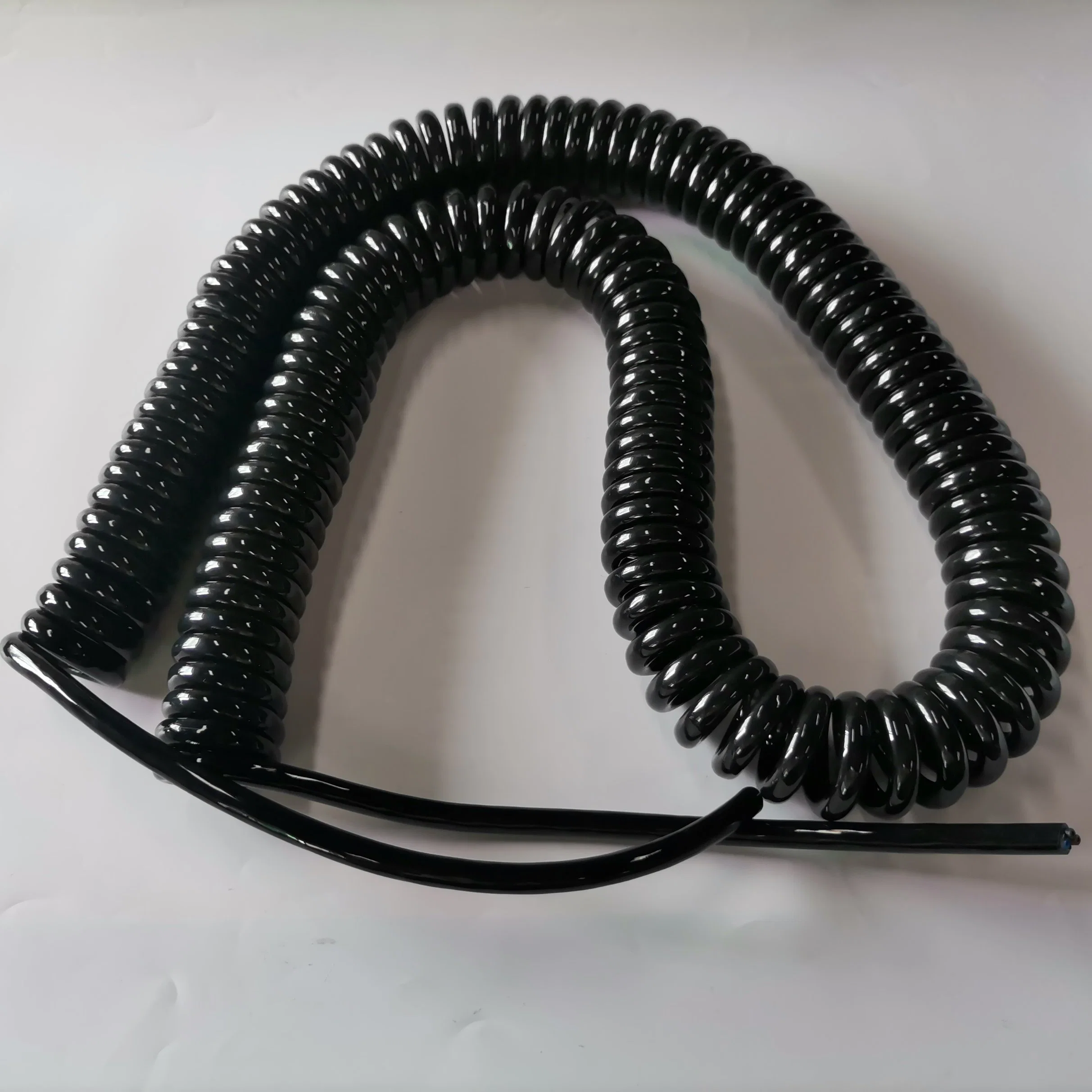 Custom Coiled Power Cord Spiral Cable Spring Wire with PU PUR TPU TPE PVC Jacket CE RoHS Approval Conductor Size 3X2.5mm2 Cable