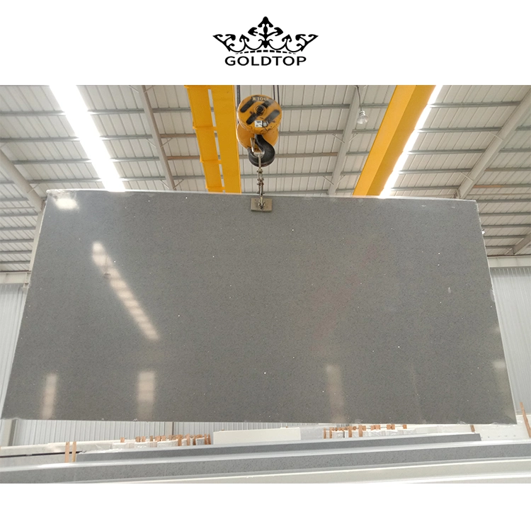 Grey/White/Black Color Sparkle/Crystal/Glass Artificial Quartz/Quarz/Quarzo Stone Slabs for Kitchen/Bathroom