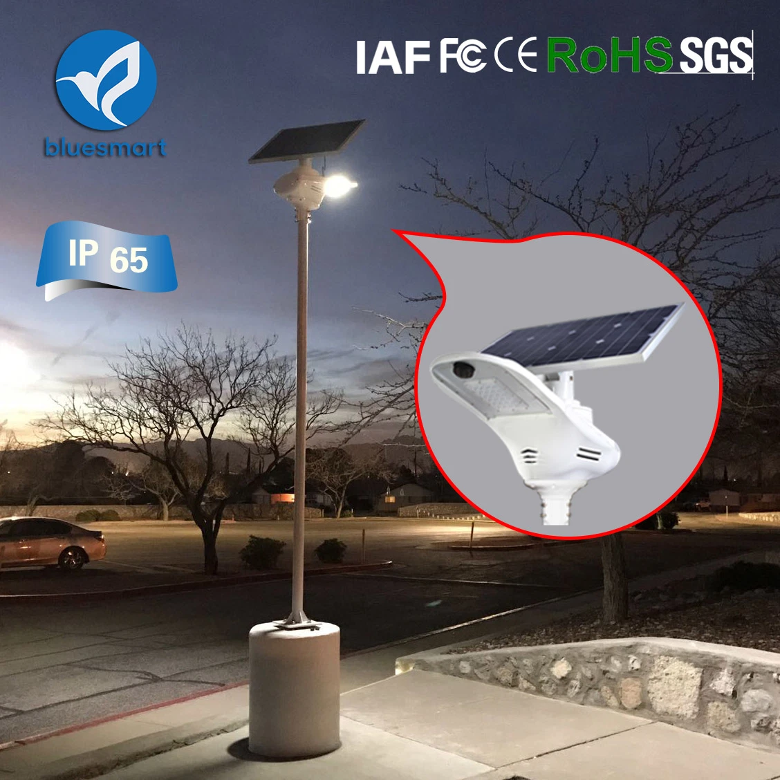 Bluesmart All in One Solar LED Motion Detector Lamp Street Garden Light with 3 Years Warranty