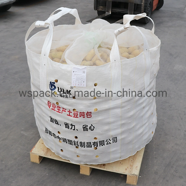 Potato Big Bag Net Bag Ventilate 1000kg 800kg 4 Sling Jumbo Bag Manufacturer