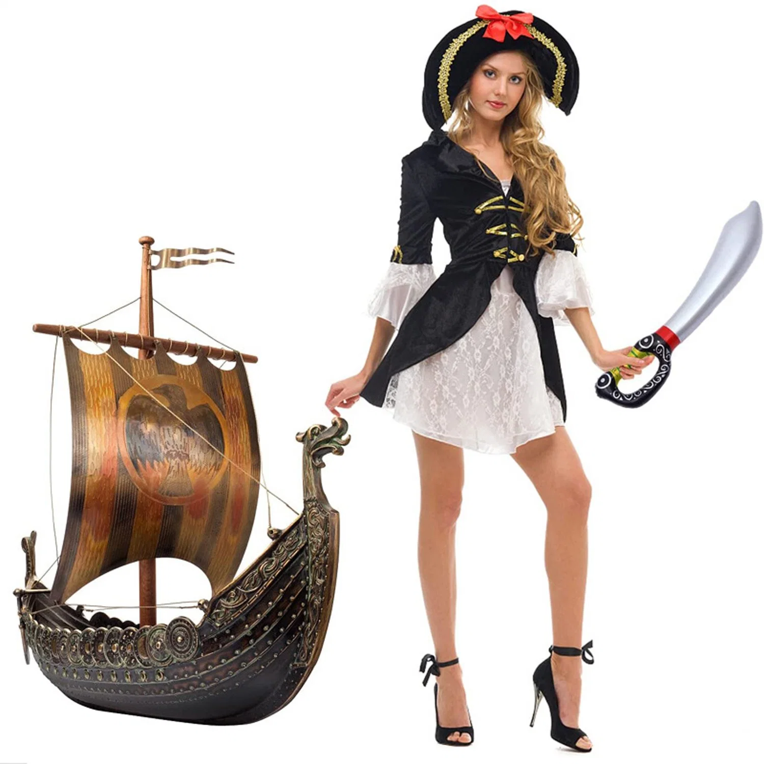 Pirate Theme Birthday Party Costume Accessories Swords Hammers Pirate Knife Inflatable Toys Weapons for Stage and Photo Props