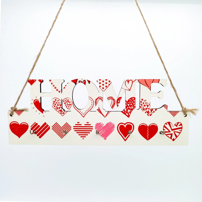 Sublimation Blank MDF Hook Heat Transfer Printing Holzblank Love Schlüsselhaken