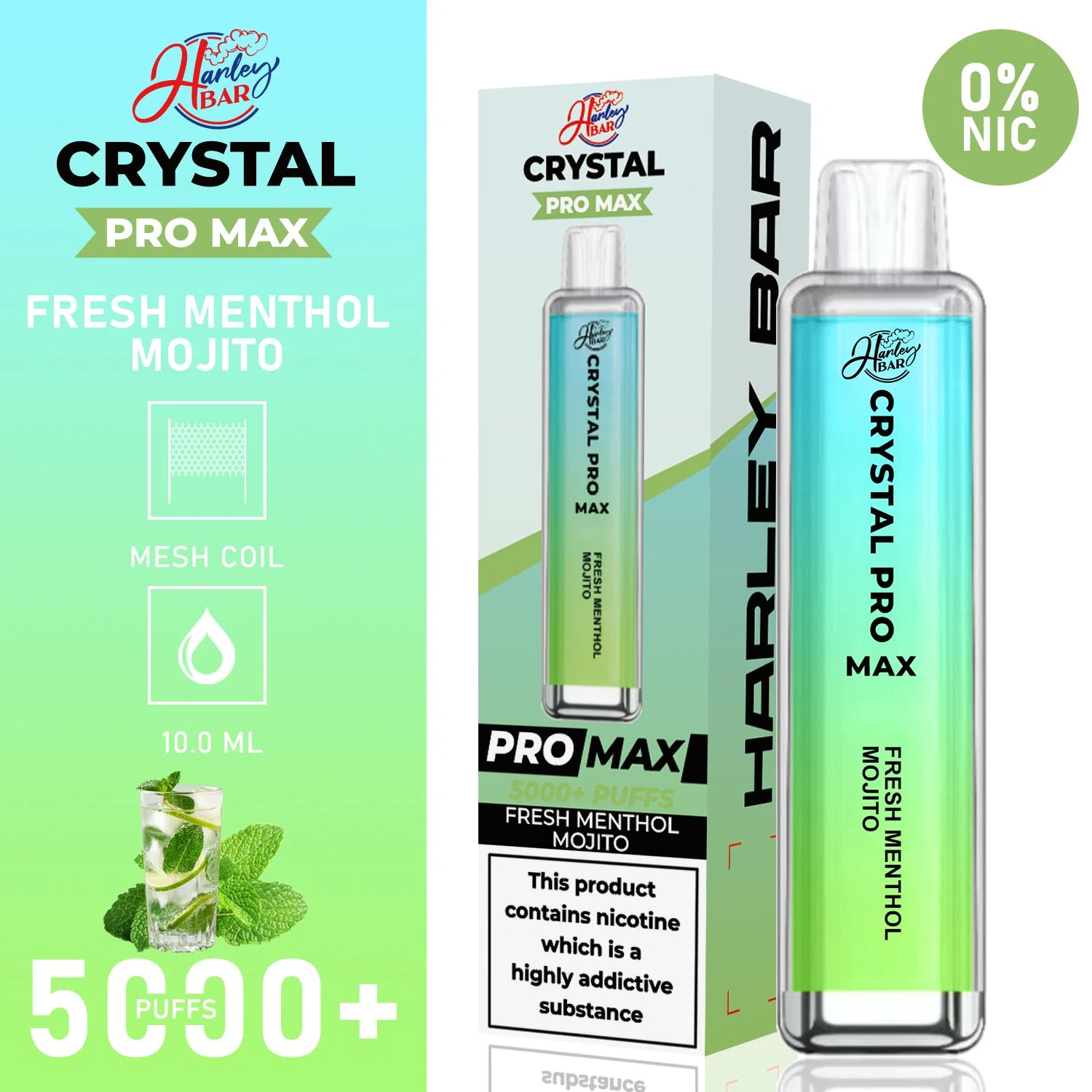 Harleybar Crystal PRO Max 5000 Puffs Wholesale/Supplier I Vape Hayati PRO Max Disposable/Chargeable Vape E Cigarette Puff Shisha Kulx