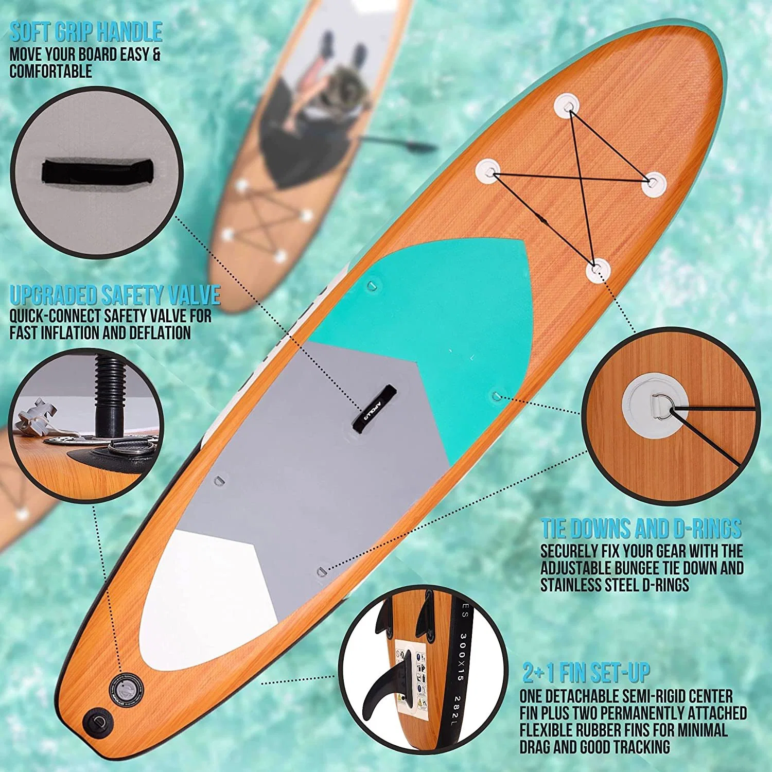 Inflatable Stand up Paddle Board (SUP) - Blow up Standup Paddleboard for Adults with Premium Accessories