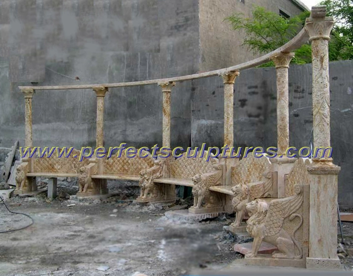 Carved Stone Marble Garden Chair for Garden Furniture (QTC060)