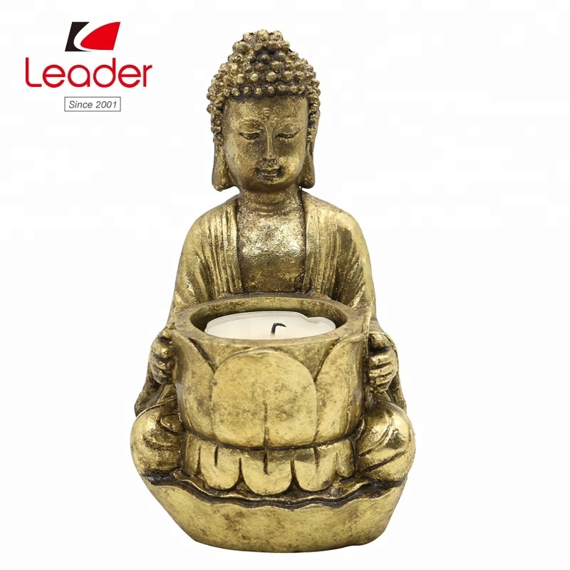 Top Sales Polyresin Small Buddha Tealight Holder Home Decoration, Resin Mini Buddha