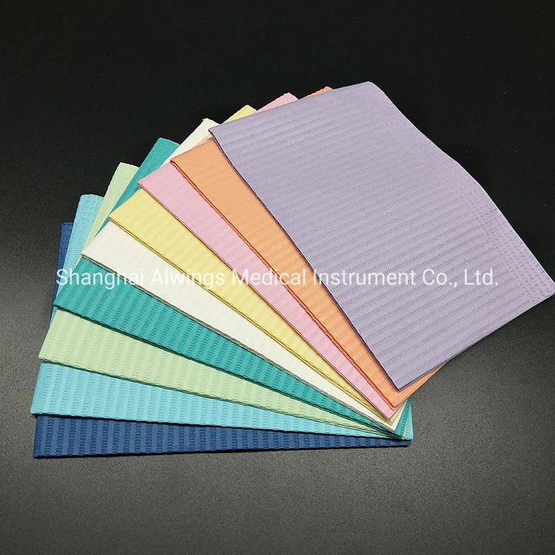 Wood Pulp Polyethylene Film Dental Disposable Bibs Patient Bibs High Absorbency