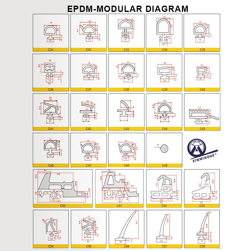 Custom Shape Window Door Sealing Profile Extrusion EPDM Rubber Seal Strip