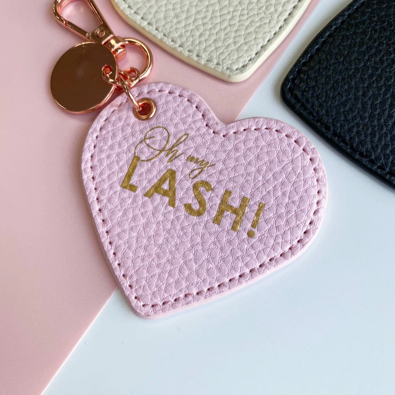 Custom Wholesale/Supplier Personalized PU Leather Key Chain Heart Birthday PU Leather Keychain Keyring