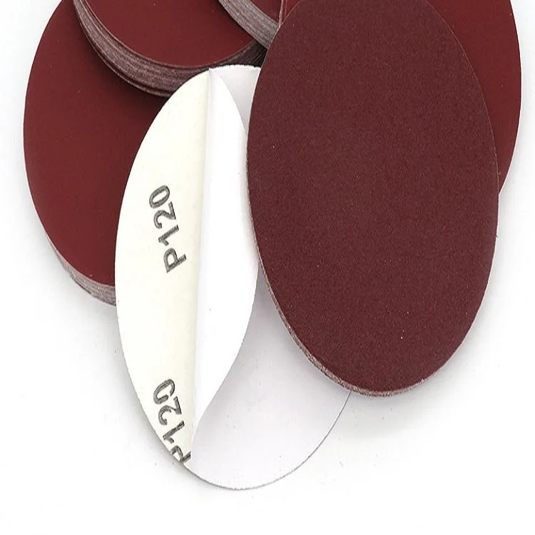 5inch Psa Self-Adhesive Sandpaper Discs Red Aluminum Oxide Sand Paper for Polishing and Sanding