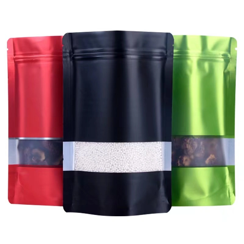 Polyester Film Aluminum Foil Zipper Stand up with Window Packaging Bag