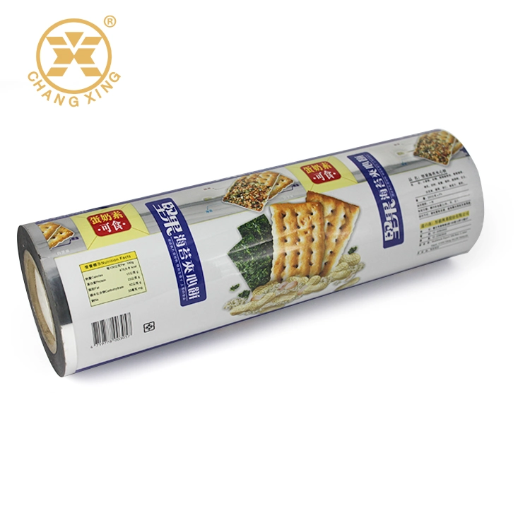 Vivid Printing Plastic Cracker Biscuit Flow Pack Wrapper Roll Film