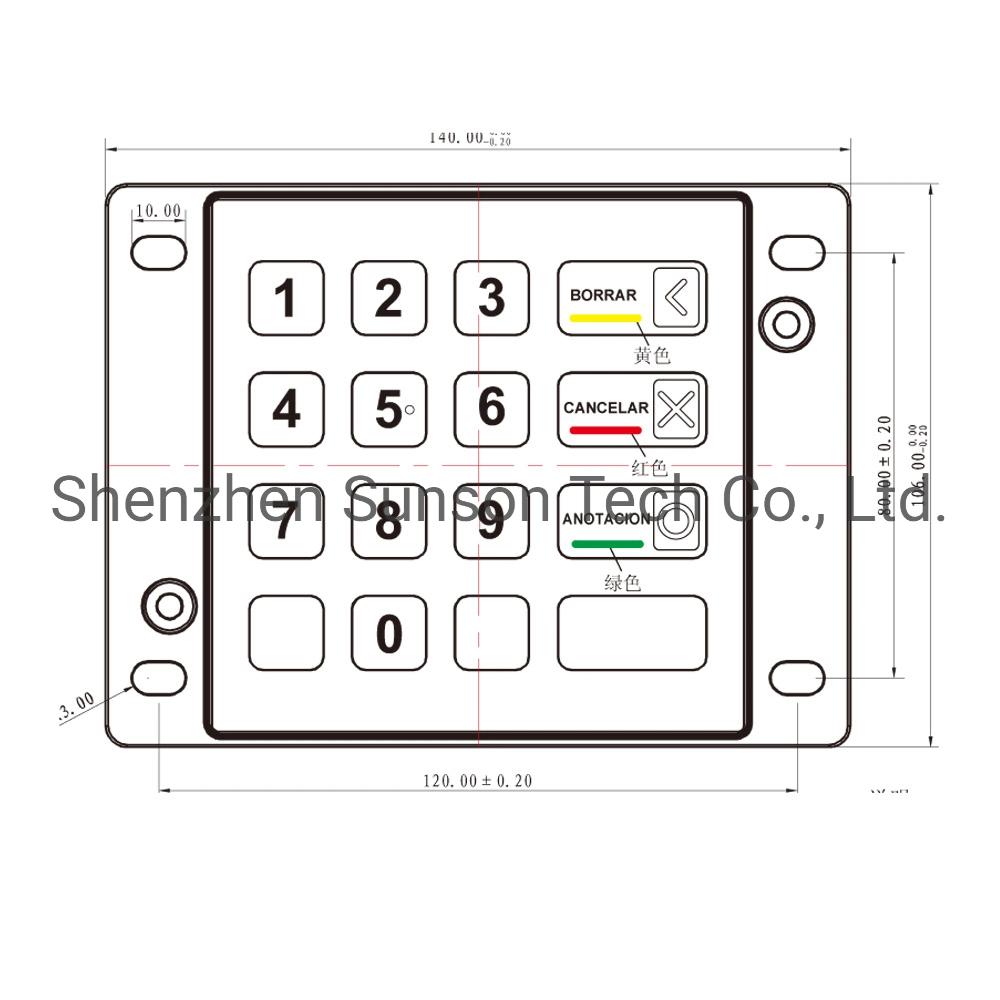 PCI 5-zugelassenes verschlüsselndes Pin Pad