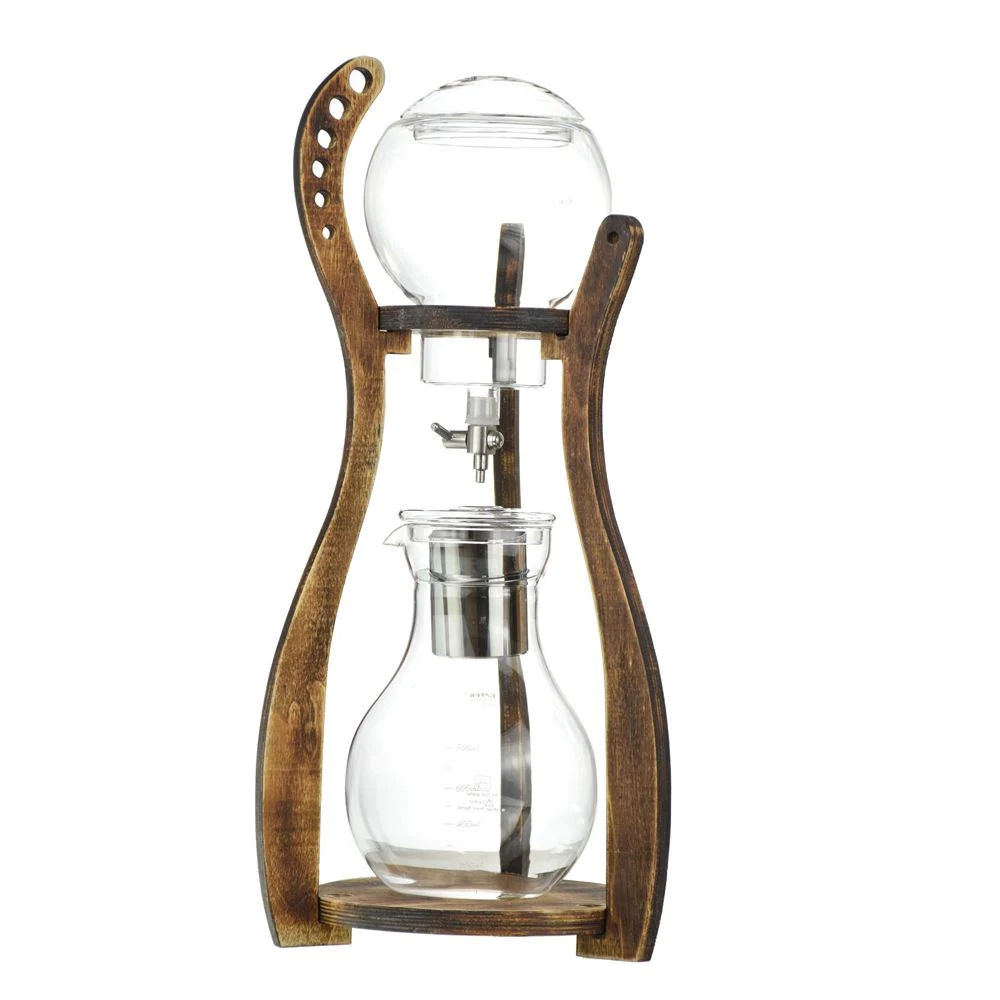 X Ecocoffee Bds3 600ml Borosilicate Glass with Wooden Base Ice Drip Coffee Maker Coffee Tools