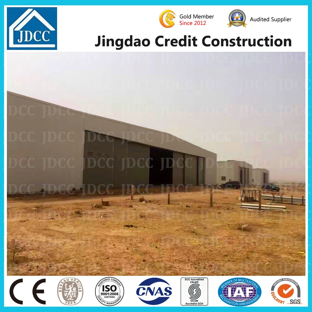 High Performance Jdcc Design All Weather Structure Curve Roof Aircraft Hangar with Flexible Fabric Hangar Gate