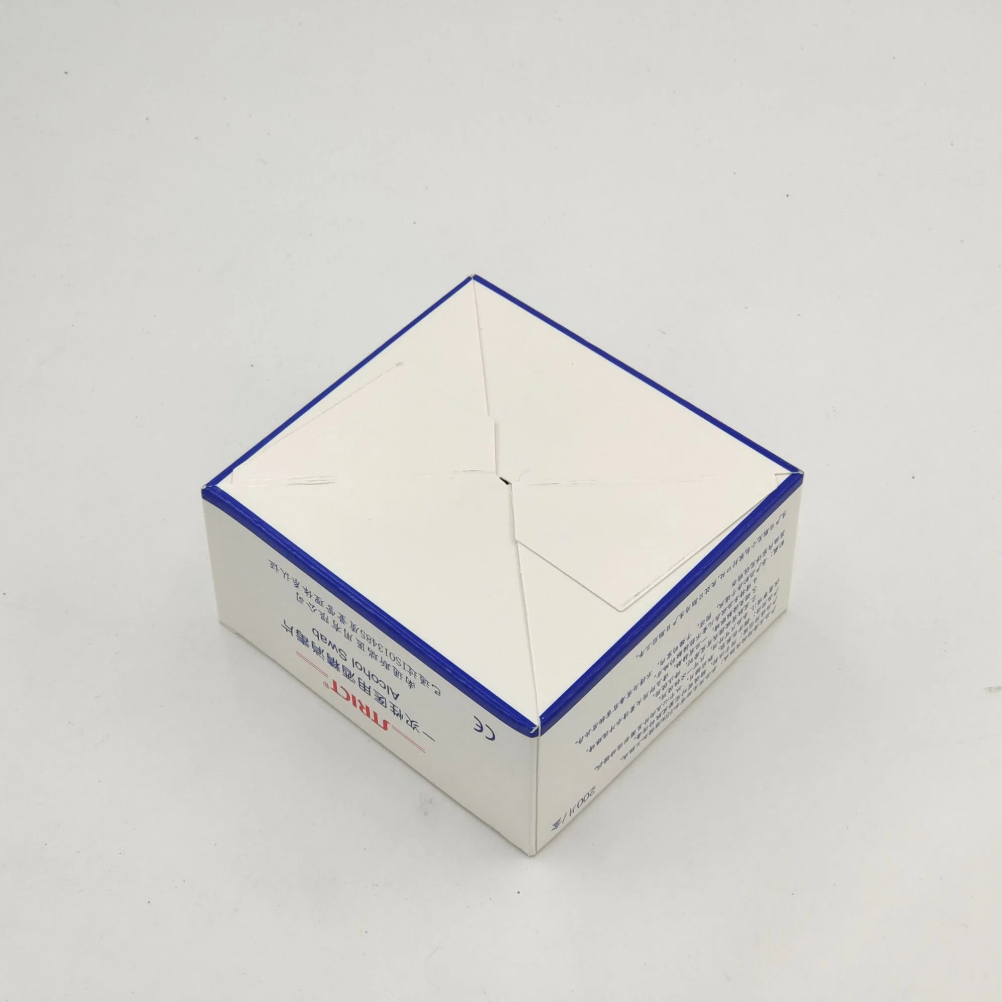 Automatic Bottom Locking Card Box Alcohol Swab Packaging Customized Cardboard Packing Box