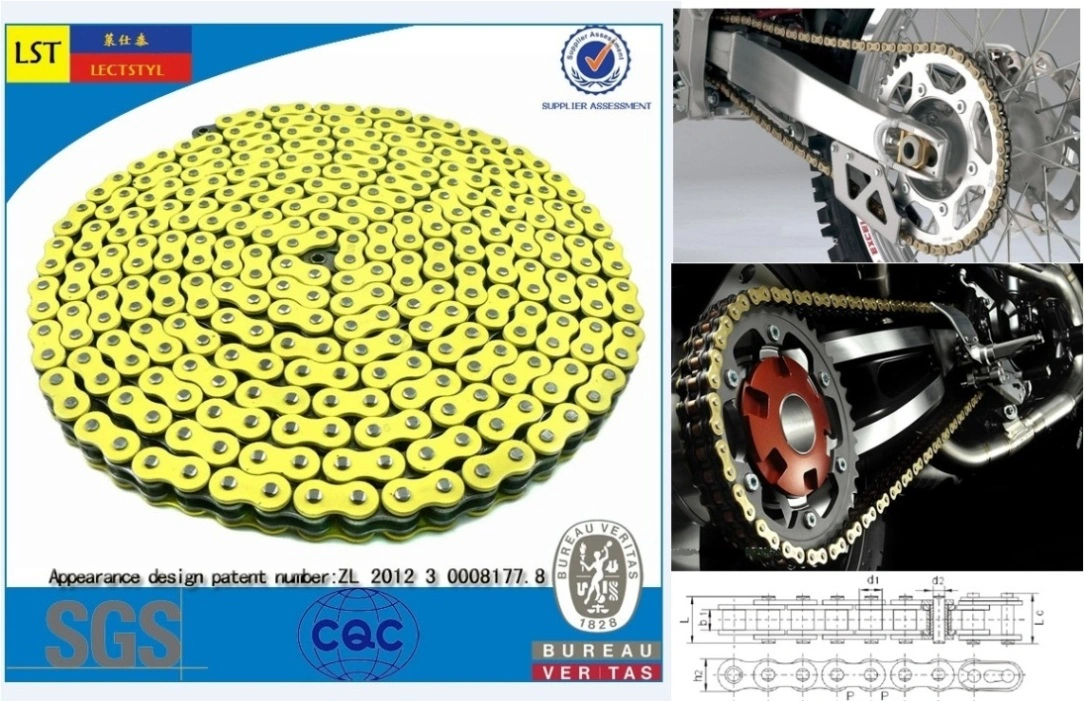 420h Vollplattierte Motorradkette aus Kupfer mit hoher Zugfestigkeit