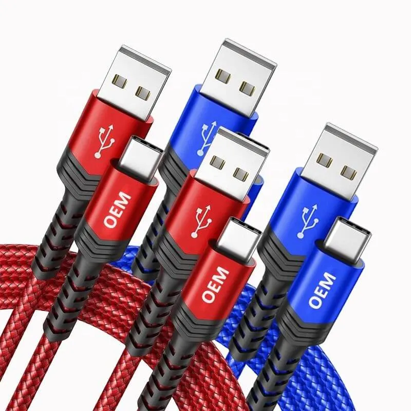 Cables USB-C a USB-a 3,1A para carga y datos Android Sincronización