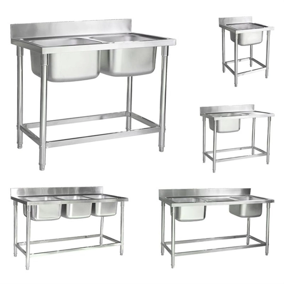 Stainless Steel Commercial Kitchen Single Sink with Drain Board