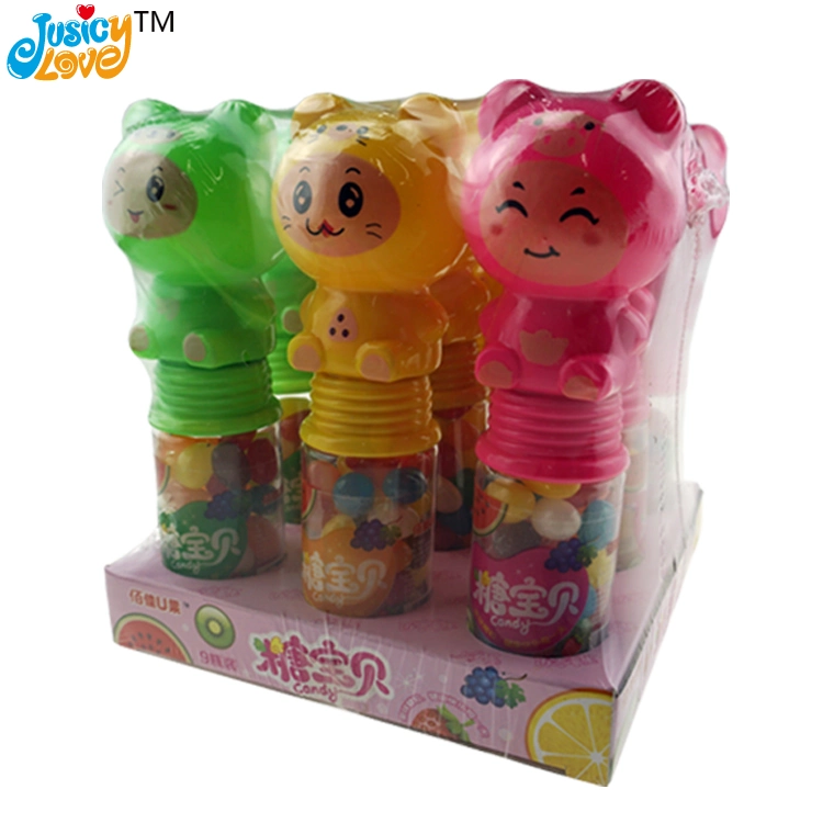 New Product Plastic Cartoon Toy Jelly Bean Candy with Light Toy Candy
