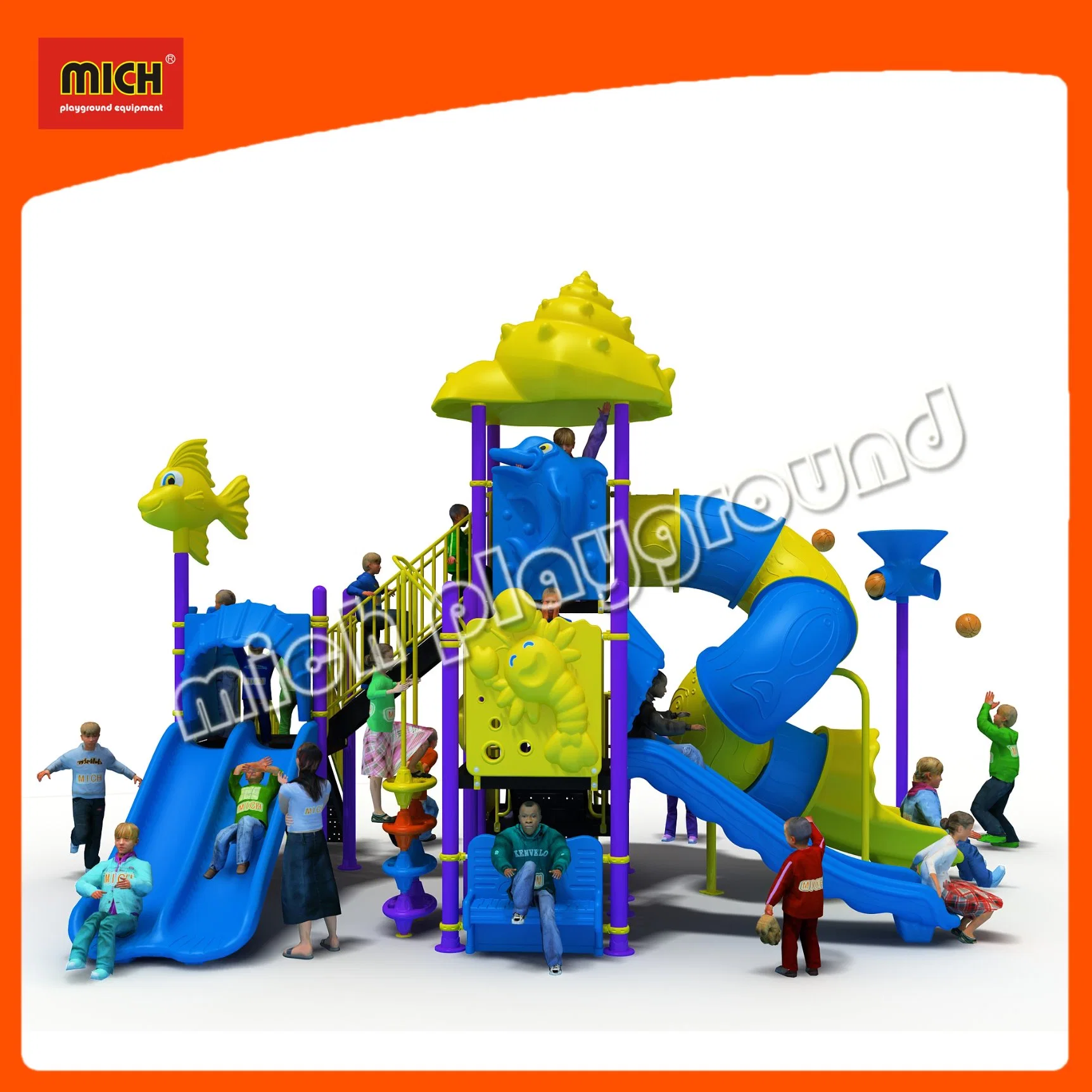 Outdoor Plastic Amusement Park Kids Playground