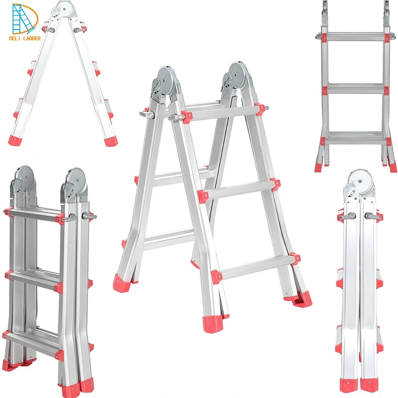 Deliladder Multipurpose Telescopic Ladders 4X3/4X4/4X5/4X6 Folding Step Aluminium Ladder