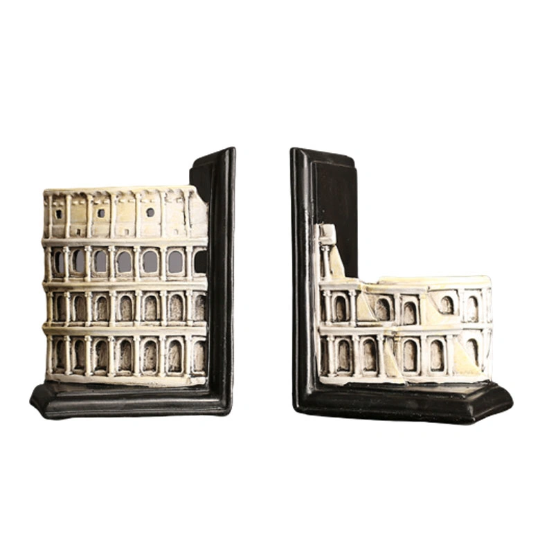 Antique Resin Triumphal Arch Bookends Polyresin The Leaning Tower of Pisa Building Book Holder Colosseo Statue Bookends