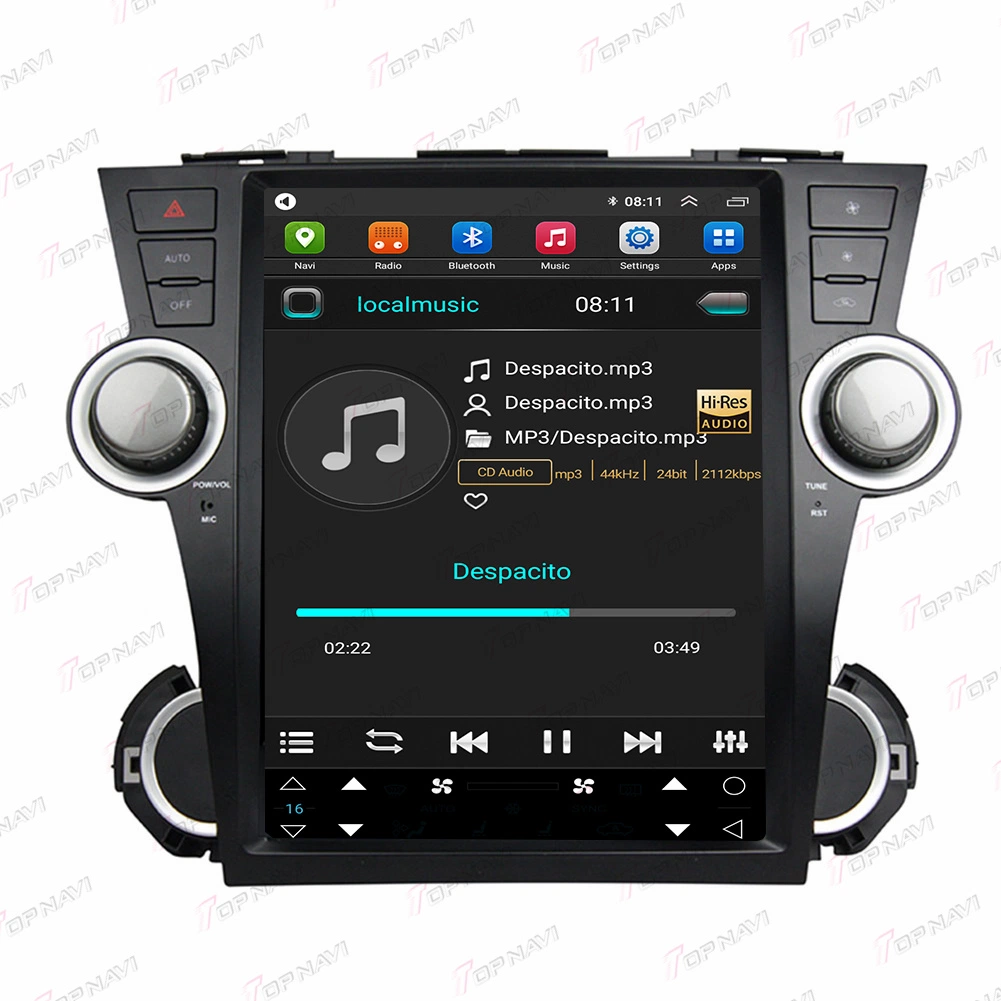 Android Car DVD Player Stereo Car Audio Radio for Toyota Highlander 2009 2010 2011 2012 2013 GPS Navigation System Auto Car Video Player