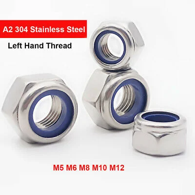 304 Stainless Steel Hex Nylon Insert Lock Nut Fine Pitch Self-Locking Nylock Nut Locknut M8 M10 M12 M14