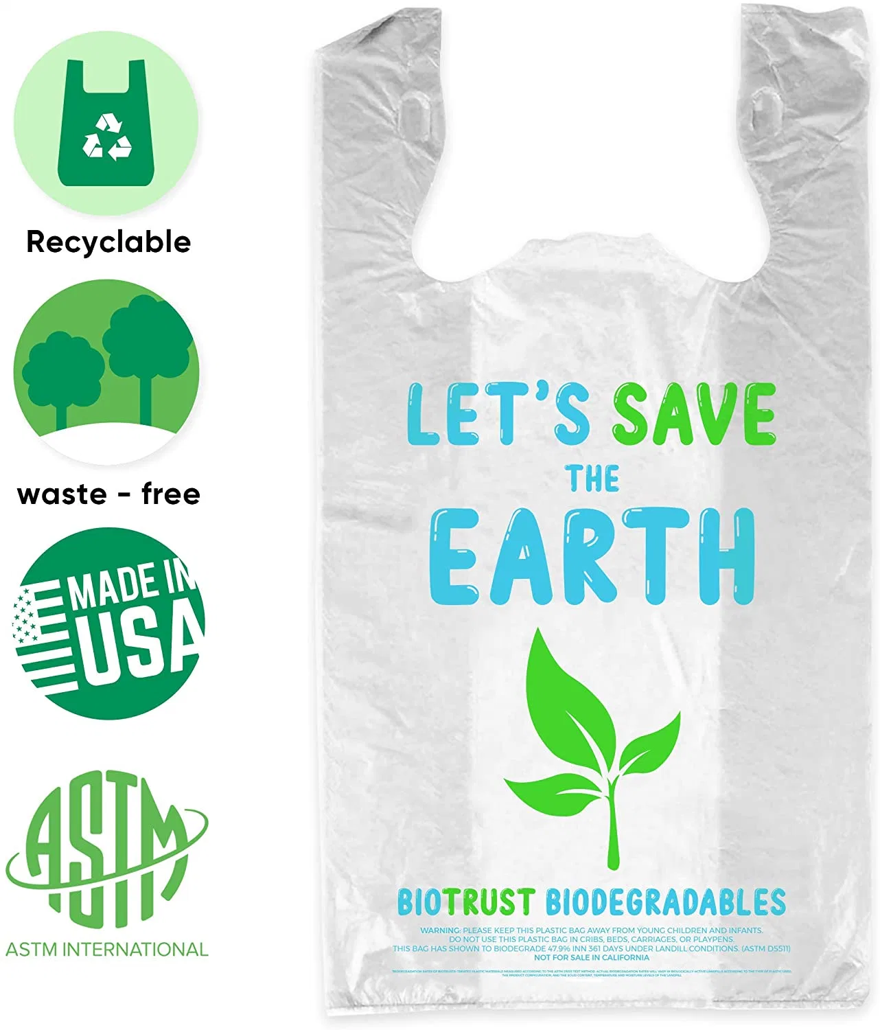 Supermarket T-Shirt Bag/Biodegradable Shopping Plastic Bag/Carrier Bag/Grocery Plastic Vest Shopping Bag