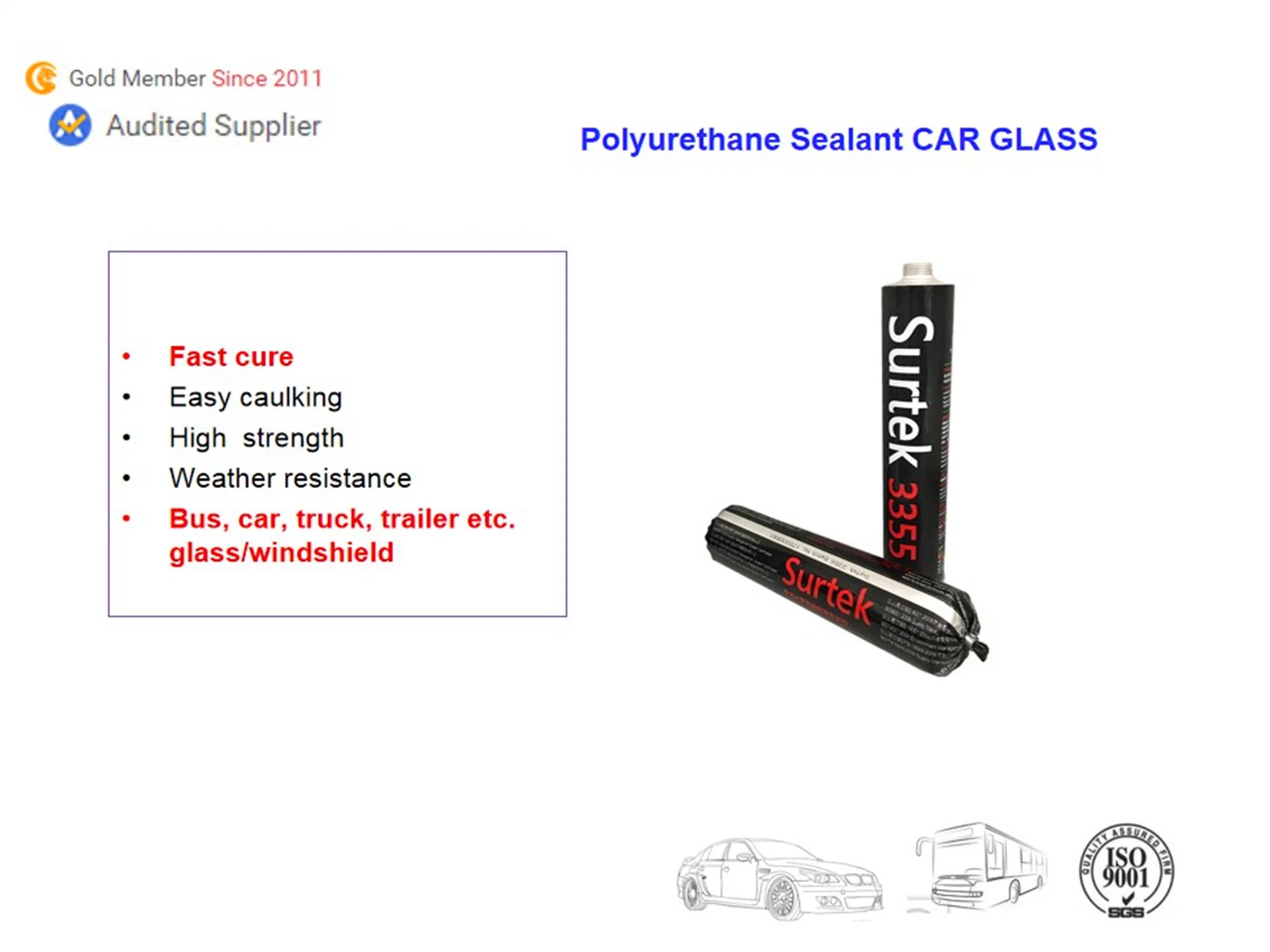 Fast Curing Easy Caulk Polyurethane Sealant (Surtek 3355)