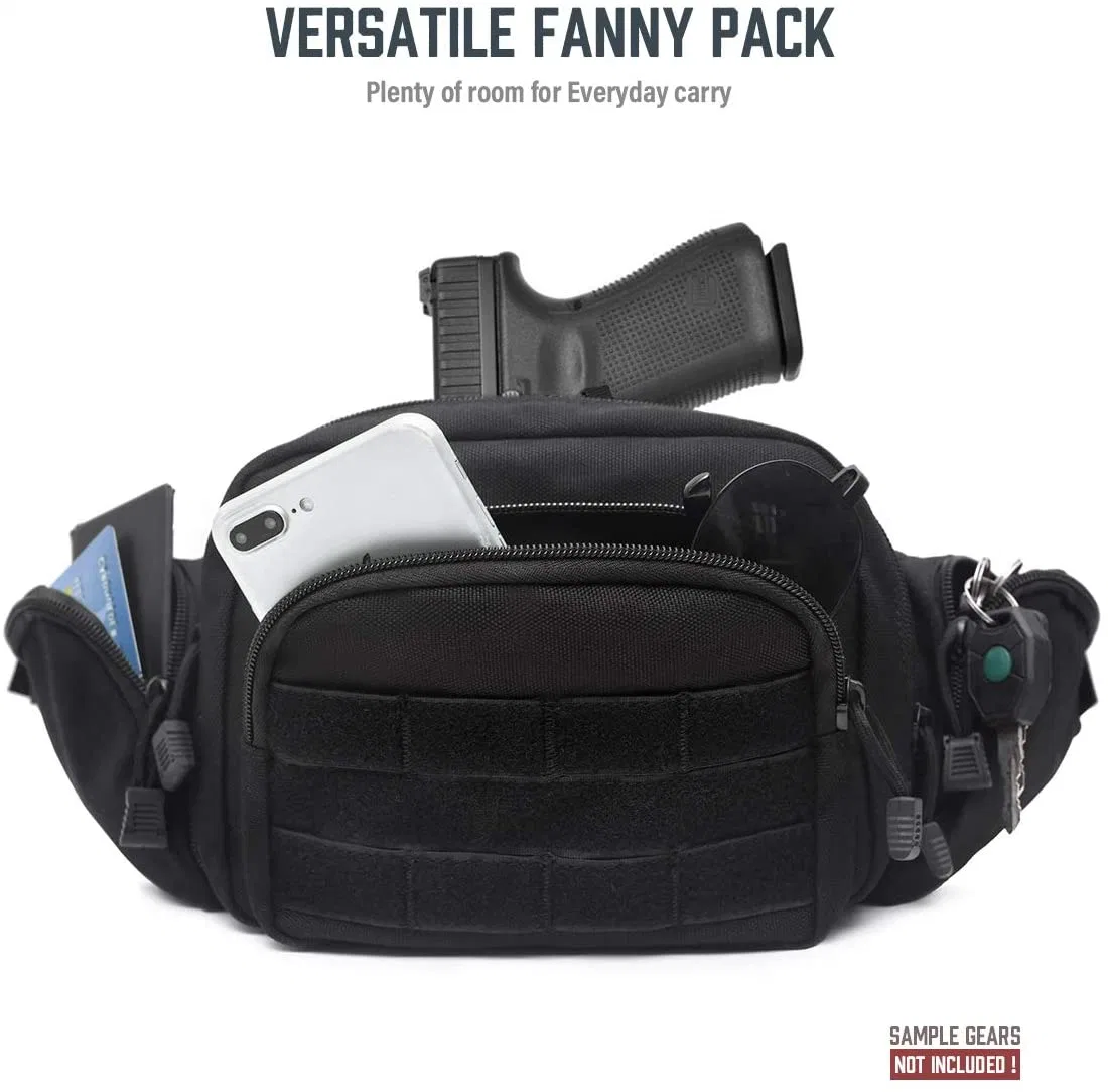 Saco de arma Fanny Pack oculto, saco de transporte oculto para esconderiçar saco de transporte para transporte Mens