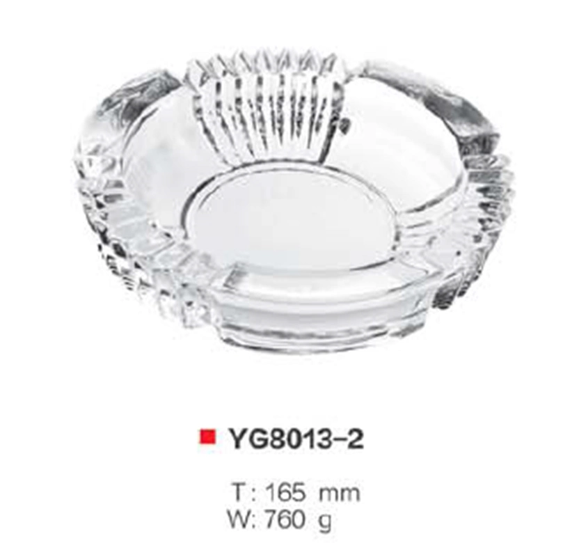 Round Crystal and Luxury Glass Cigarette Ashtray Glass for Home Decoration
